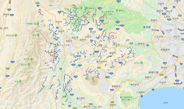 夏休みの課題製作 山梨県の林道マップ 中央大学学員会日野支部 二輪同好会